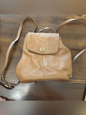 Coach park tan leather backpack